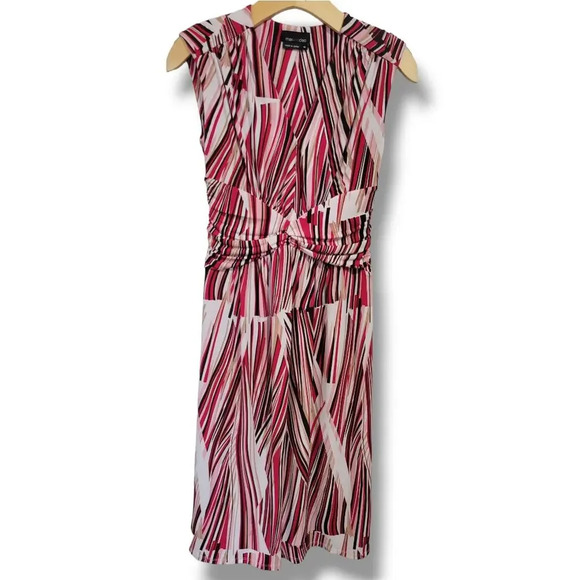 Max and Cleo women's multicolor ruched waist sleeveless midi dress  - xs - Picture 1 of 11